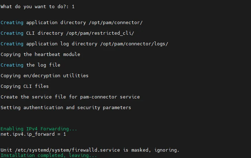 The end of the installation script The end of the installation script