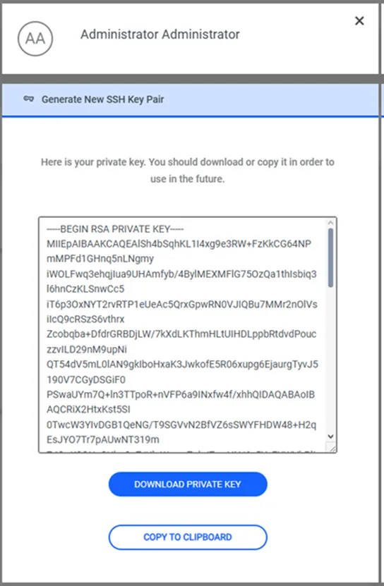 Generating new key pair   