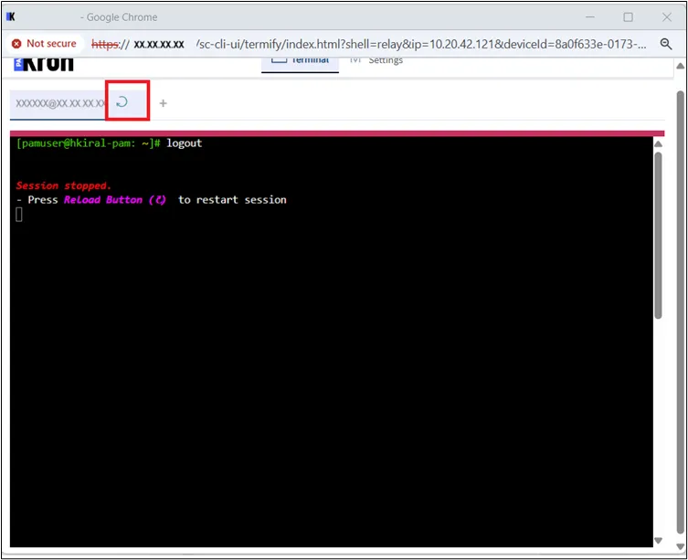 SSH session reload option