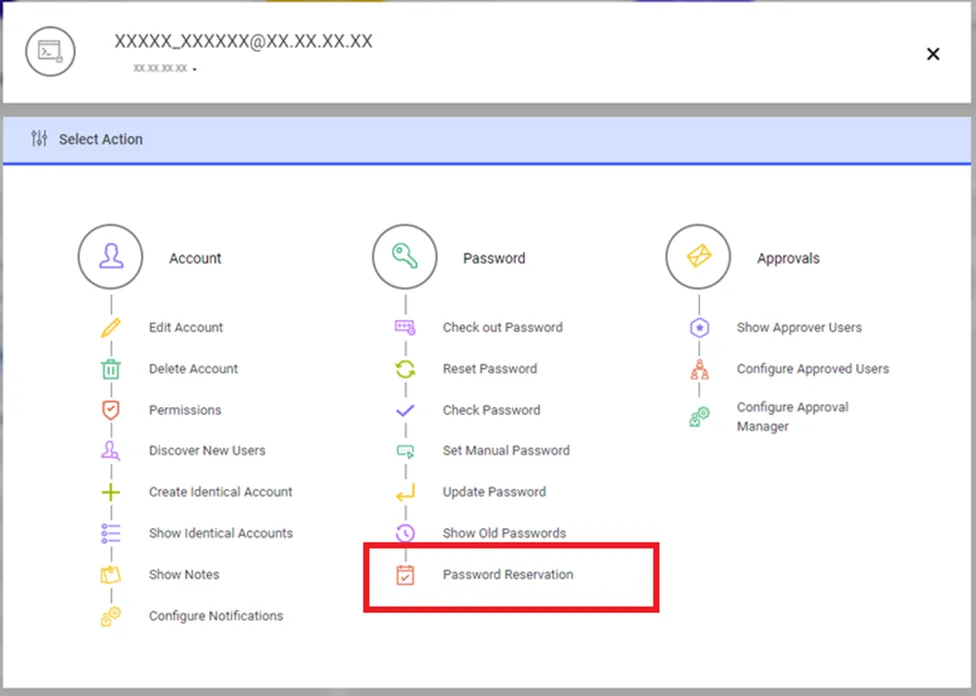 Password Reservation Option Password Reservation Option