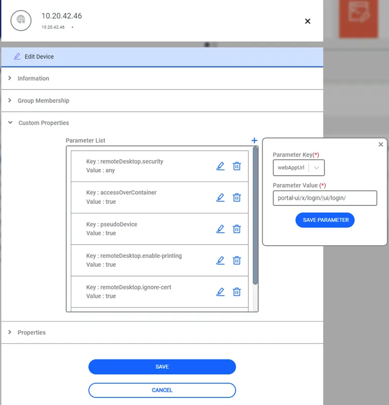 Multiple Login Definition of Device Properties that Enables Desktop Client Access