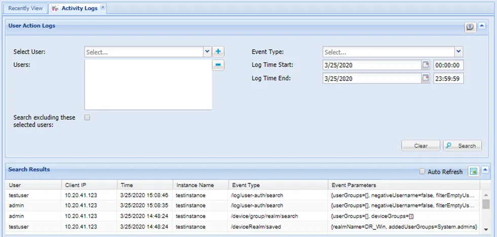 Activity Logs