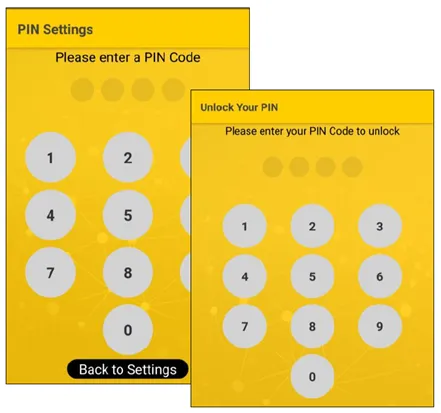 Set and use your pin code. Set and use your pin code.