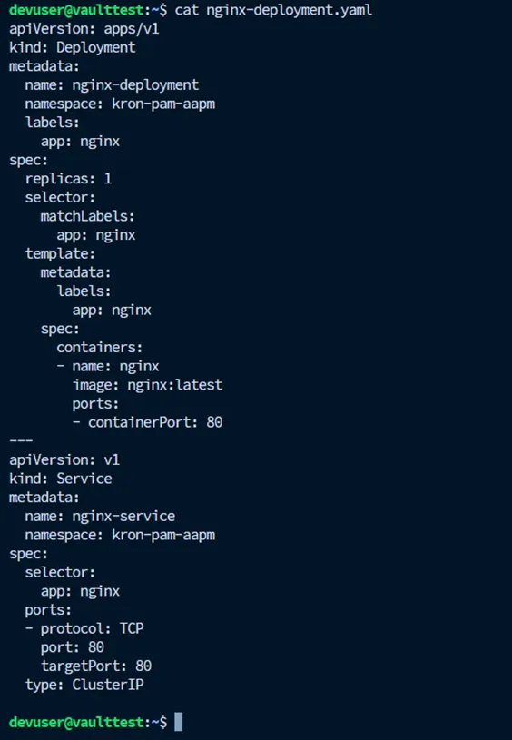 Test Application Deployment