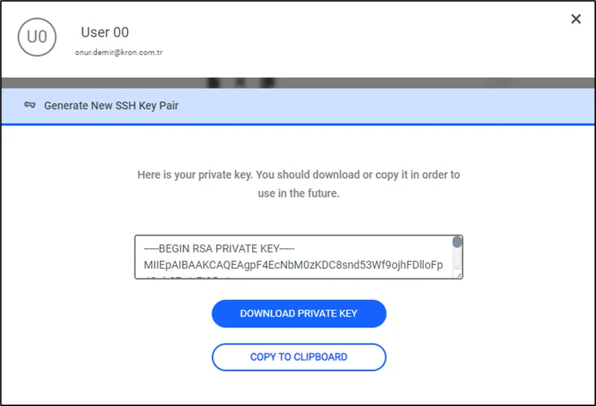 Generating new key pair Generating new key pair