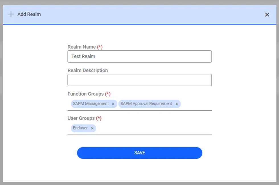 Portal Functions Realm for a Password Vault Approval Requirement Group 