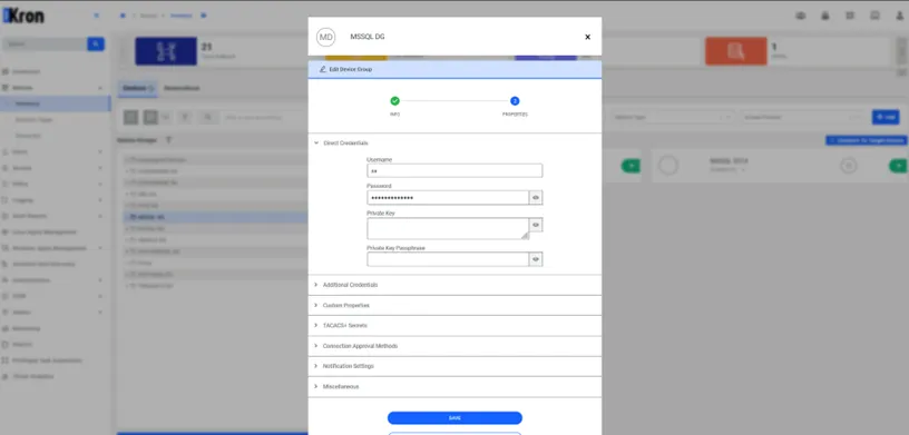 Device Group Username and Password