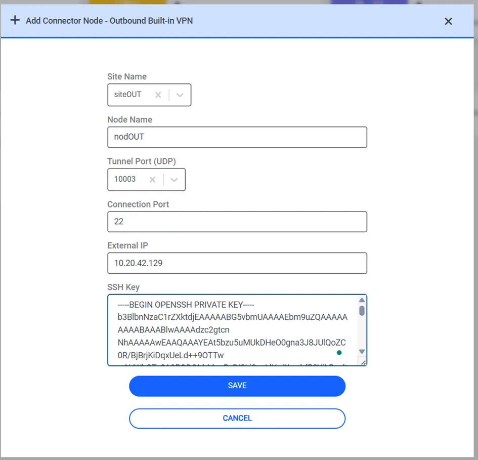 Outbound Built-In VPN Configuration Screen Outbound Built-In VPN Configuration Screen