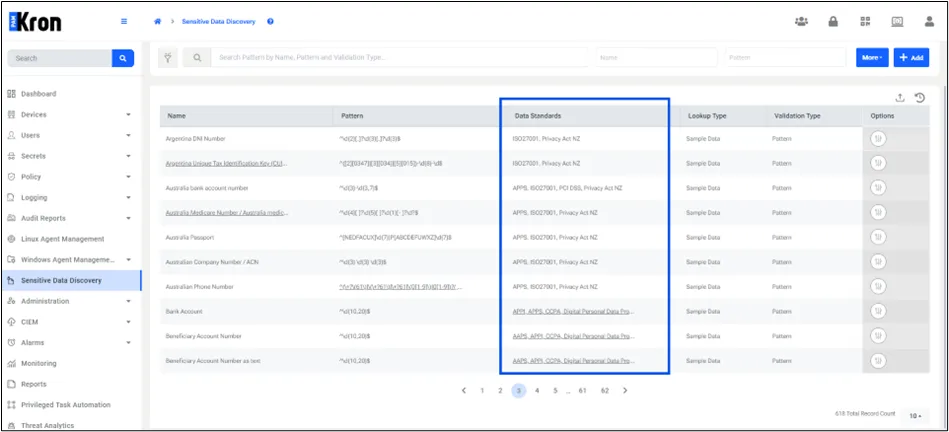 Data Standards in Data Types Page