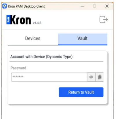 Check out the password related to the Account with Device (Dynamic Type)