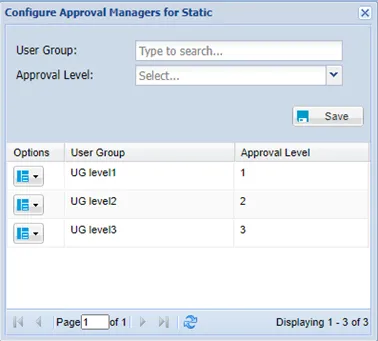 Configure Approval Manager Screen