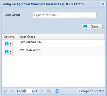Configure Approval Manager Screen