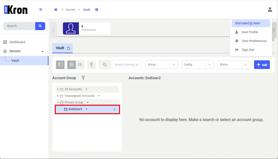 Listed Private Vault for User