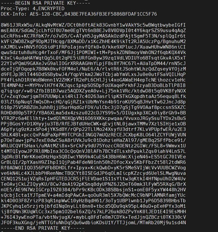 Output of Private Key with Passphrase Usage Output of Private Key with Passphrase Usage