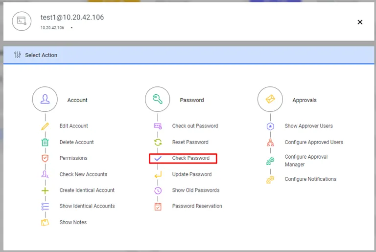 Check Password option