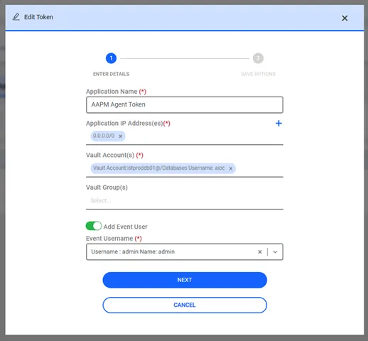 Add Application Token 
