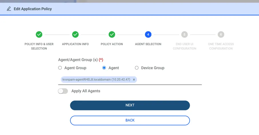 Choosing Endpoints to apply the Advance Policy