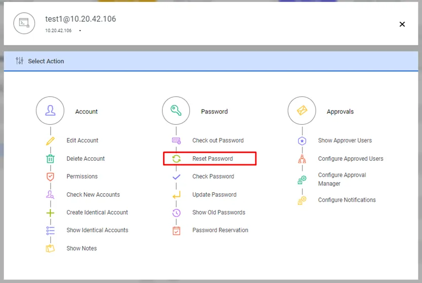 Resetting the Password