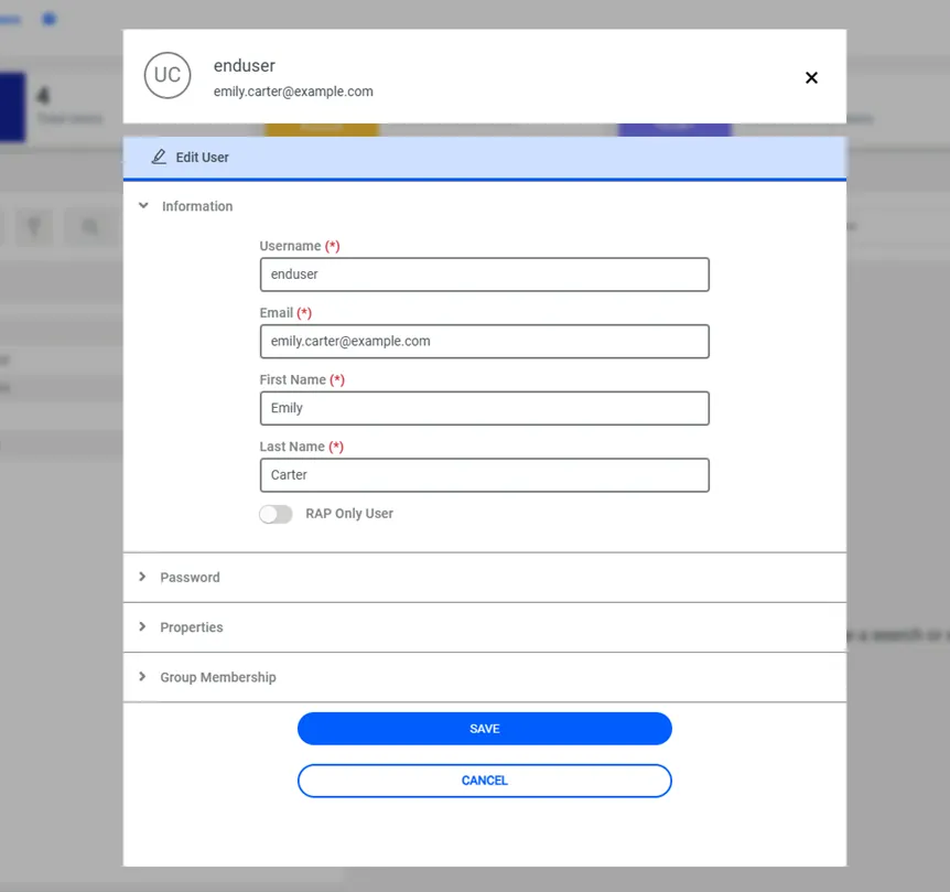 Search/edit user 