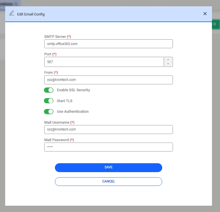 Email Configuration 