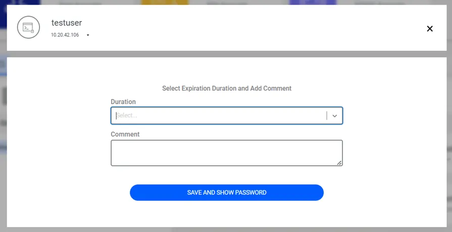 Select Duration and Add Comment Select Duration and Add Comment