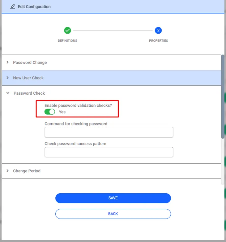 Password Validation Property Configuration
