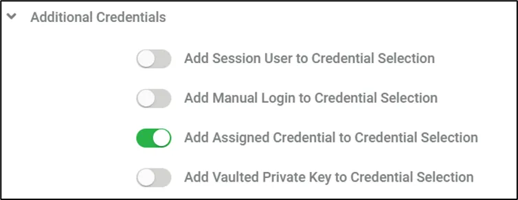 Assigned Credential Configuration Assigned Credential Configuration