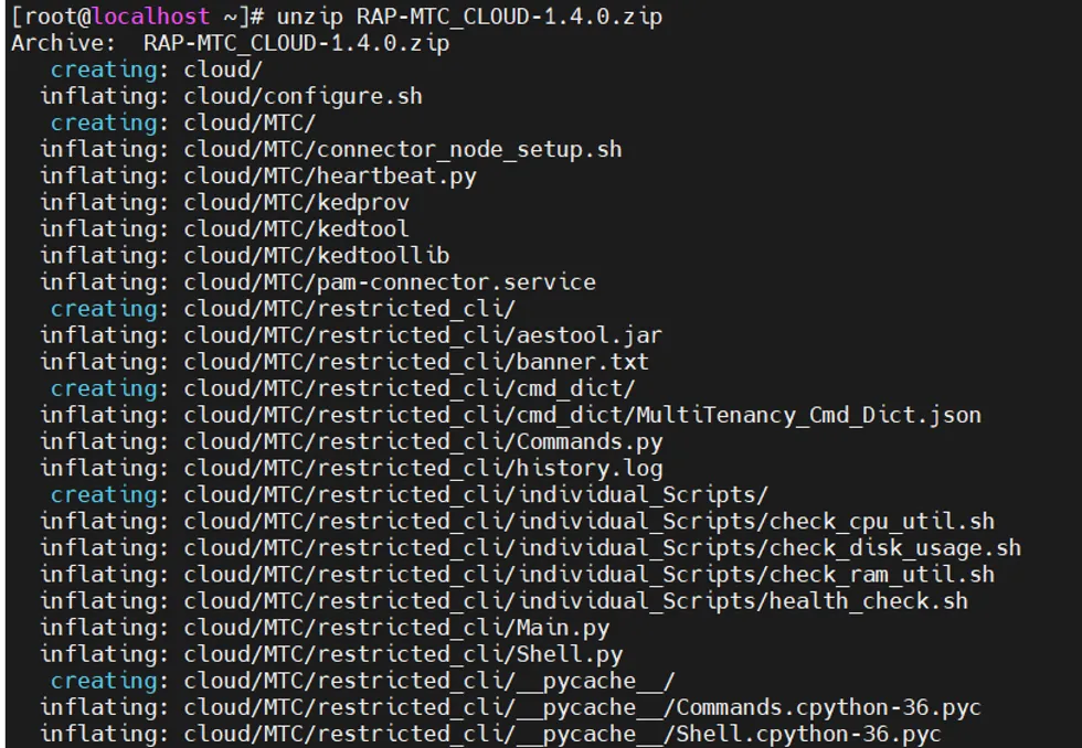 Extracting the zipped installation script files