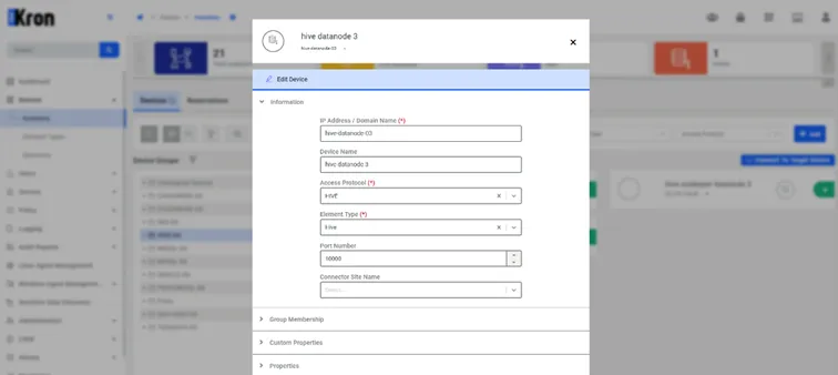 Device Addition Screen with Hive Details