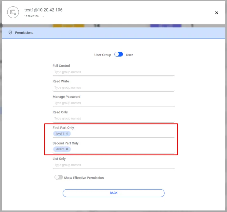 Account Permissions Set Up for User Groups 