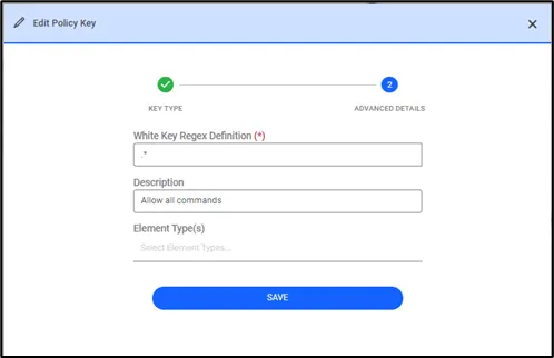 Defining a White Key to Allow all commands