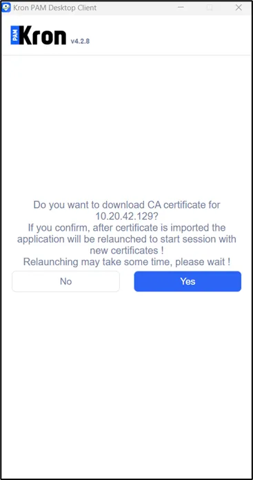 Download and install the HTTP Proxy certificate to the related store on the OS