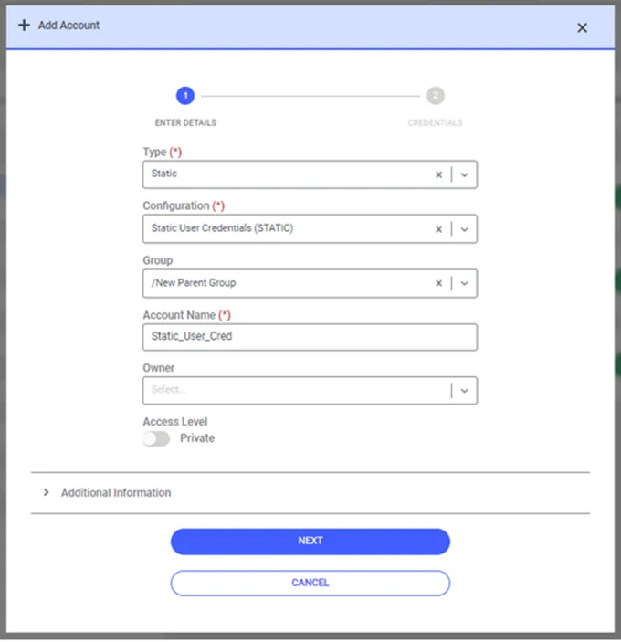Adding Static Configured Static Accounts Adding Static Configured Static Accounts