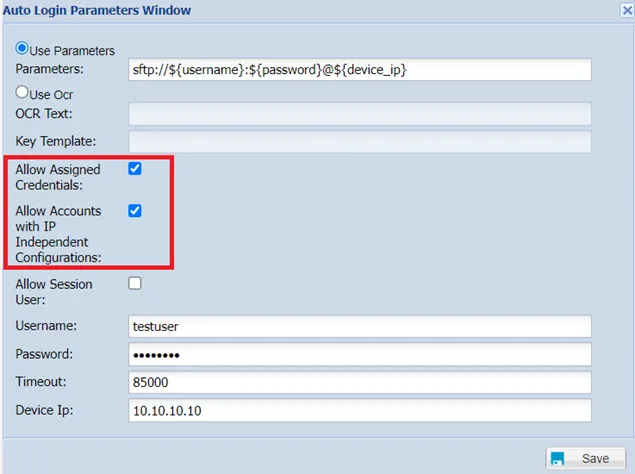 Use of the Assigned Credentials for SAPM Accounts on Remote App