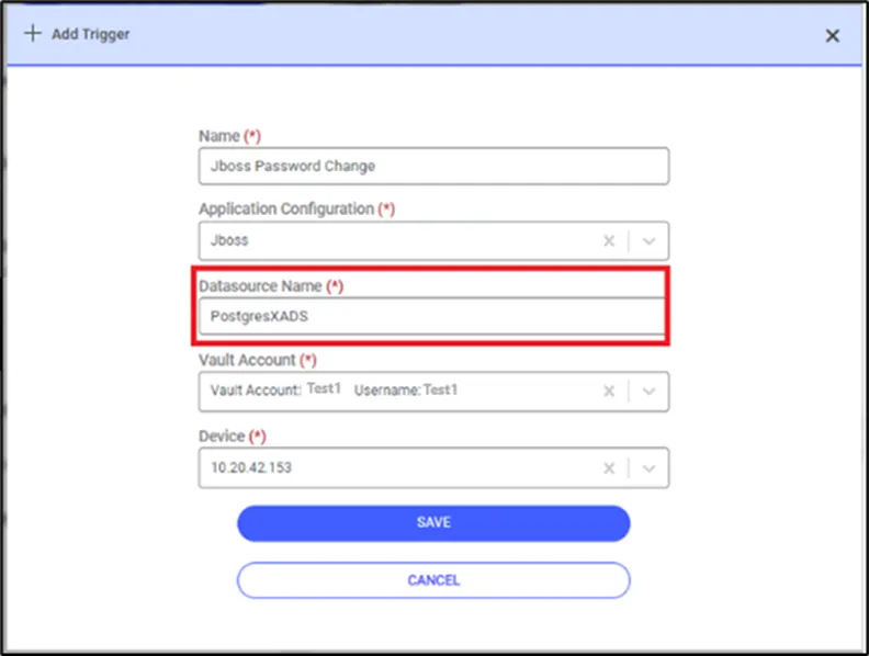 Application Trigger Management Screen