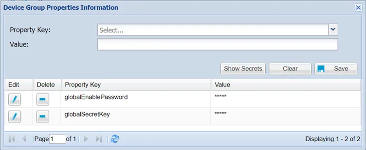 Secret Key and Enable Password Definitions