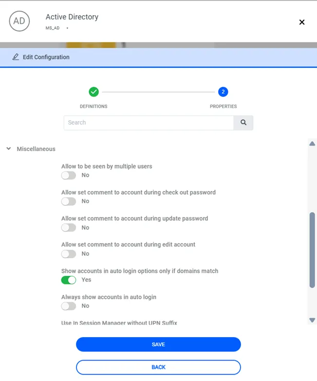Parameter for Domain Match on Active Directory Configuration