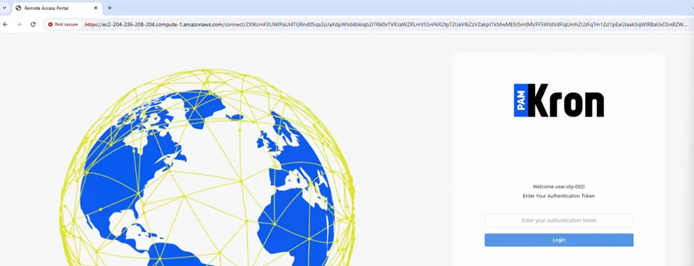 OTP Screen on the Remote Access Portal