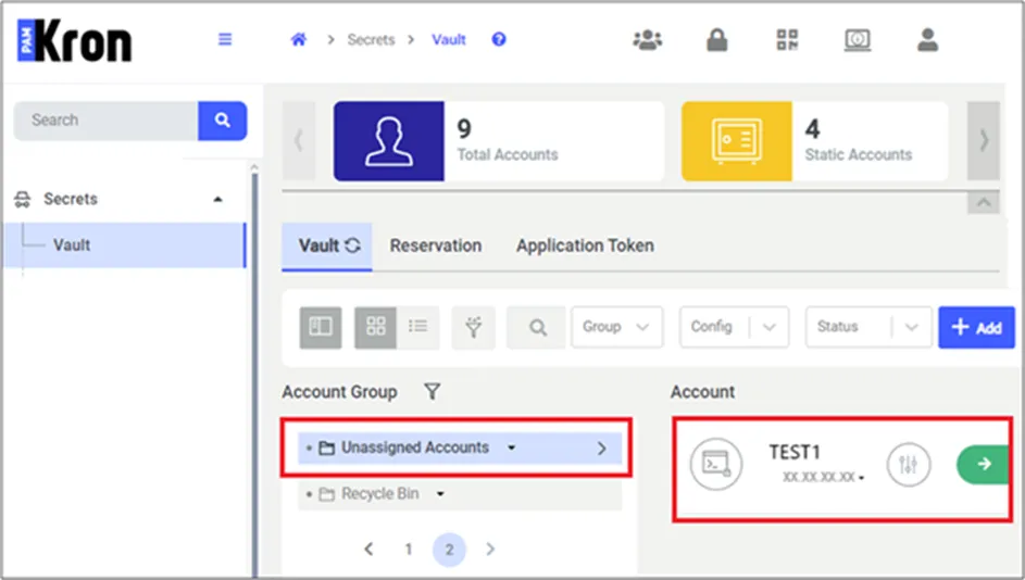 Restore Vault Account Option Restore Vault Account Option