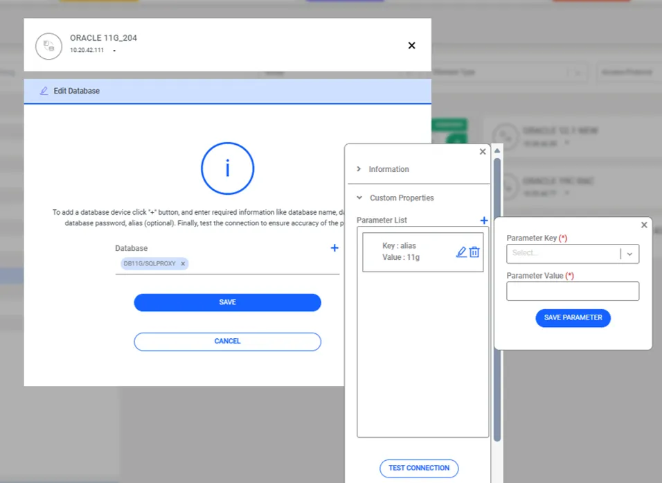 Propiedades del dispositivo de base de datos