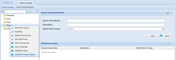Add/Edit IP Regex Pattern Option