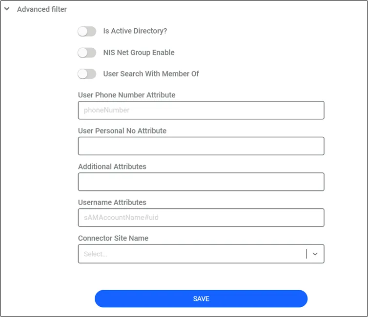 LDAP Account Advanced Settings LDAP Account Advanced Settings