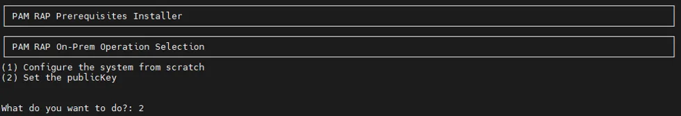 Setting the Public Key generated from the Remote Access Portal (RAP)’s side Setting the Public Key generated from the Remote Access Portal (RAP)’s side