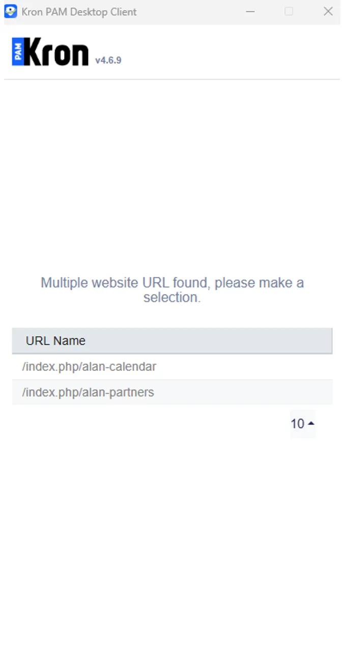 Correct Format of URLs if Kron PAM Desktop Client Application is used