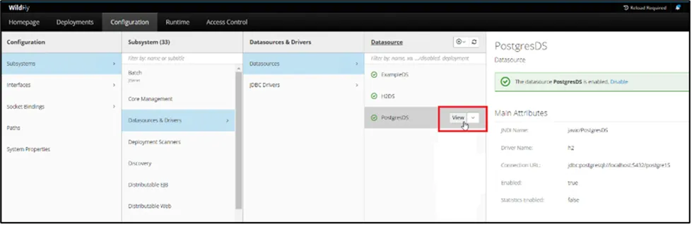 Wildfly Server Management Screen Wildfly Server Management Screen