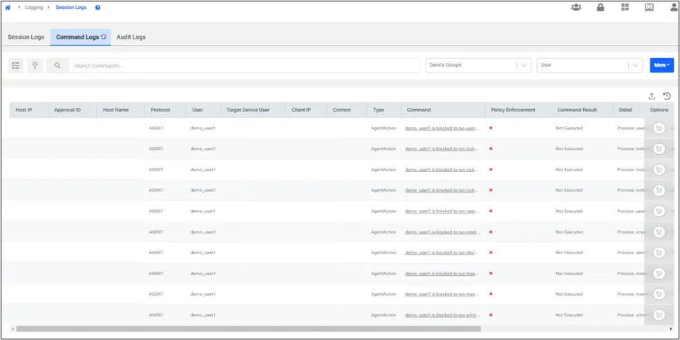 Command Logs  