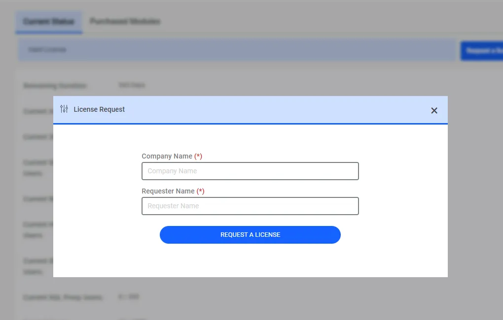 Solicitud de licencia
