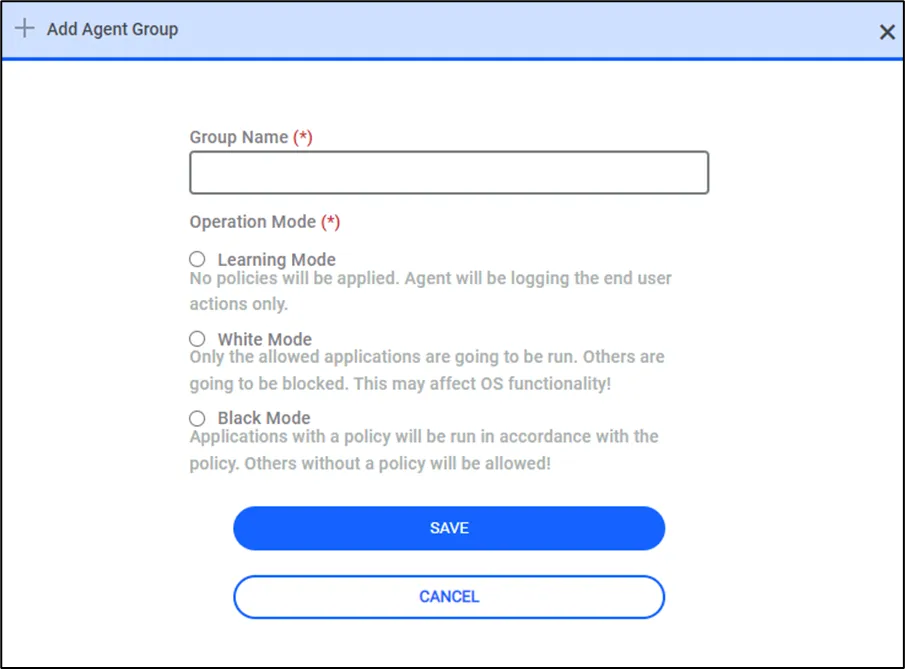 Adding an Agent Group Adding an Agent Group