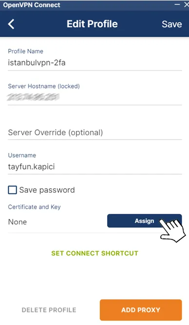 Edit Profile Then Assign