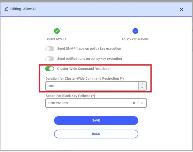 Cluster command restriction Cluster command restriction